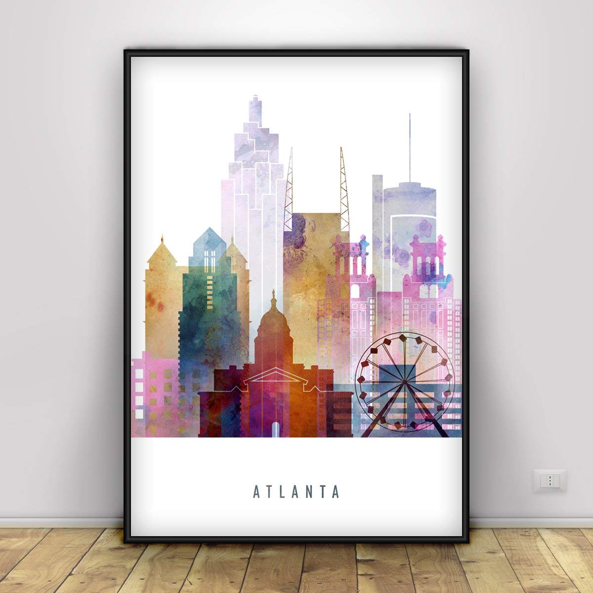 Atlanta Poster, Wall art print, cityscape, Atlanta