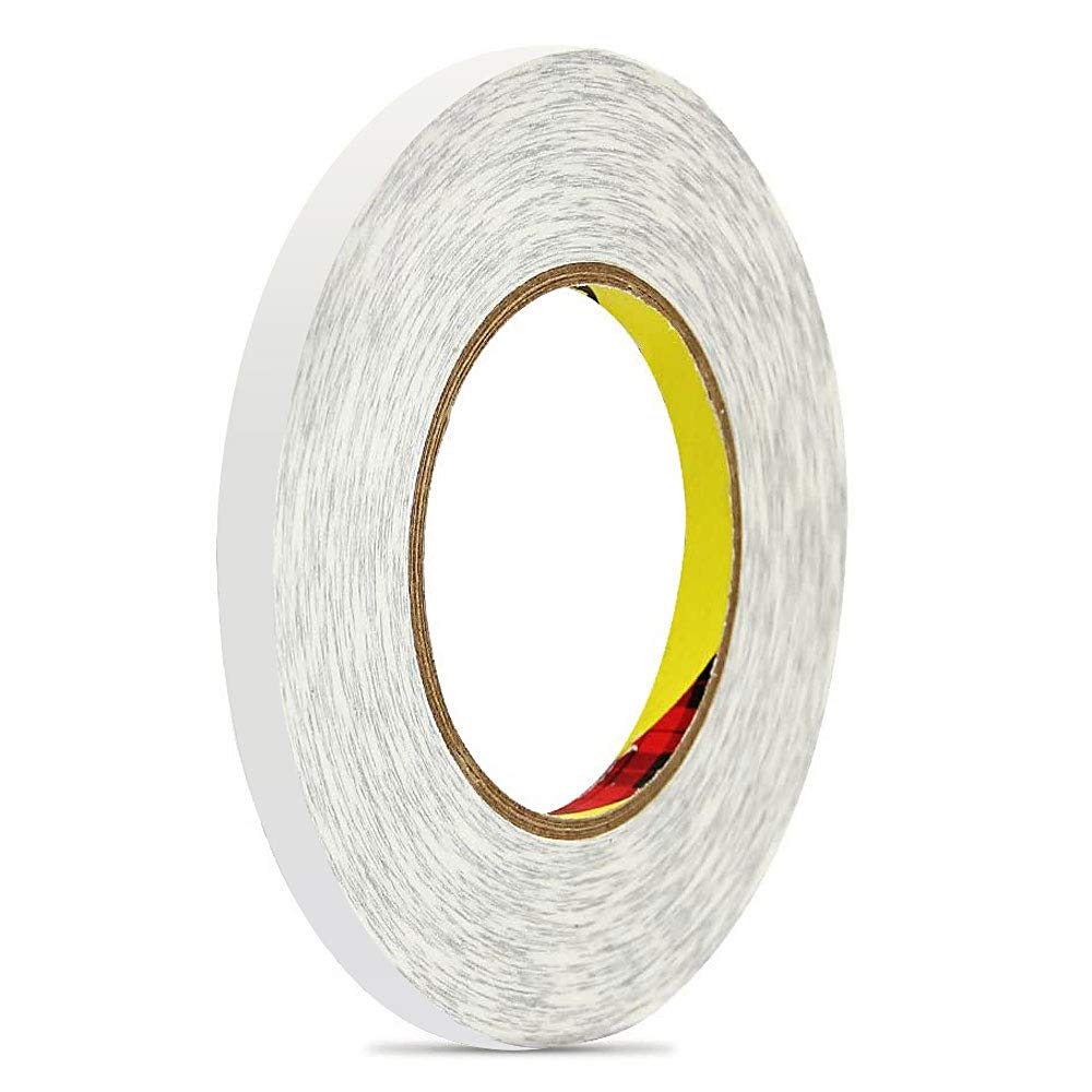 HTINAC Double Sided Tape, 3M Transparent Strong Sticky Adhesive Durably Double Sided Adhesive for Card Craft Work, Leatherwork, Packaging(50M Length 9mm Width)