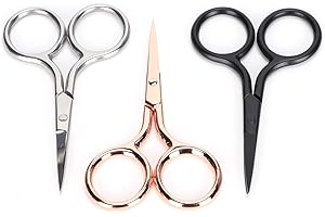 Vintage scissors, 3pcs small portable stainless steel embroidery scissors, with durable rust design, for sewing eyebrow shapi