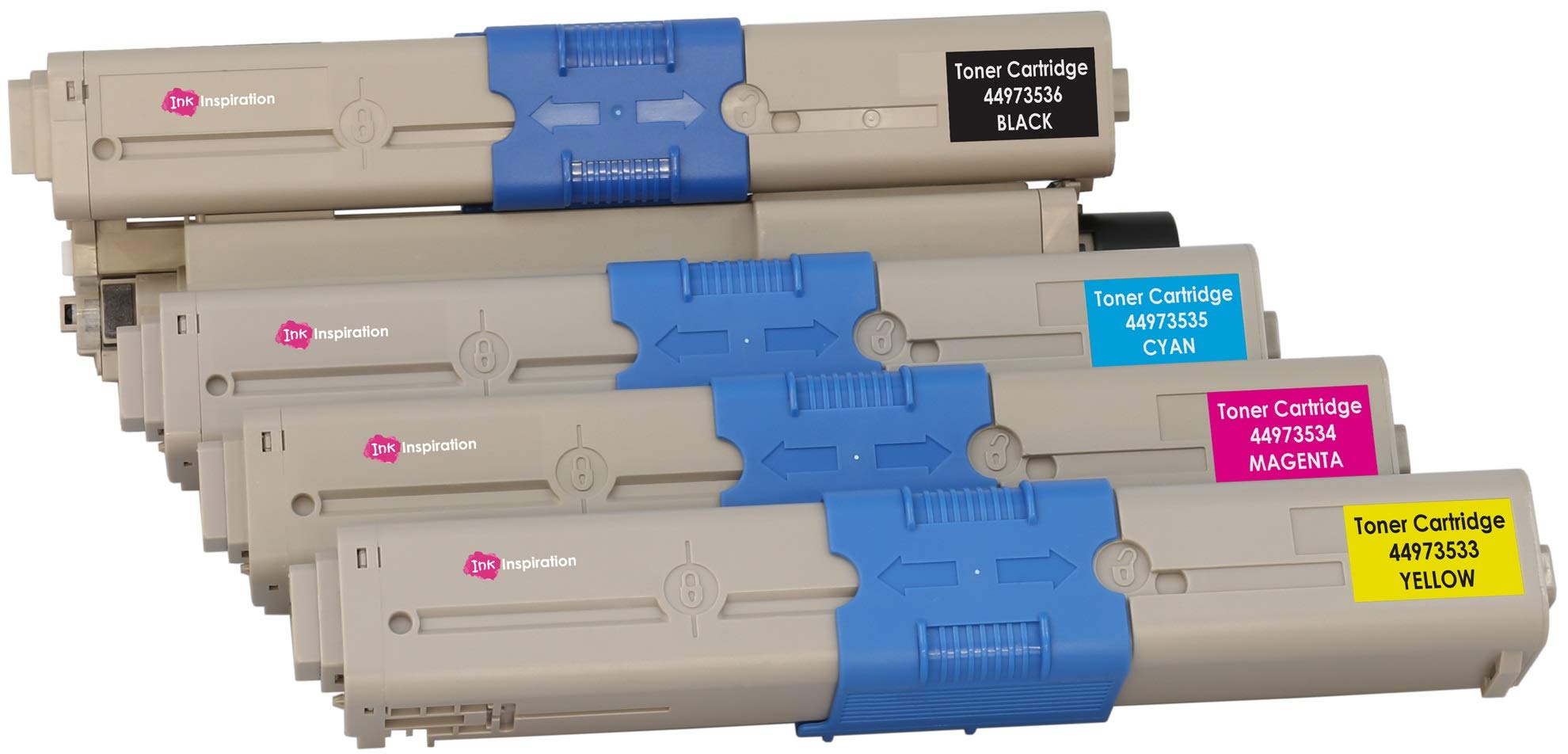 Set of 4 Compatible Laser Toner Cartridges for Oki C301 C301dn C321 C321dn MC332dn MC342dn MC342dnw MC342dw MC342w | Print Yield: 2,200 Pages (Black) & 1,500 Pages (Colours)