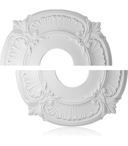 Ceiling Medallion Home Round Medallion PU Decorative Ceiling Fan Light Fixtures Covers Plate For Decorative Chandeliers And Fans