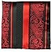 Red and Black Silk Tie and Pocket Square Paul Malone Red Line