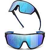 SUANGIT Polarized Cycling Sunglasses for Men Women Red Sports Running Bike Shades UV Protection Goggles