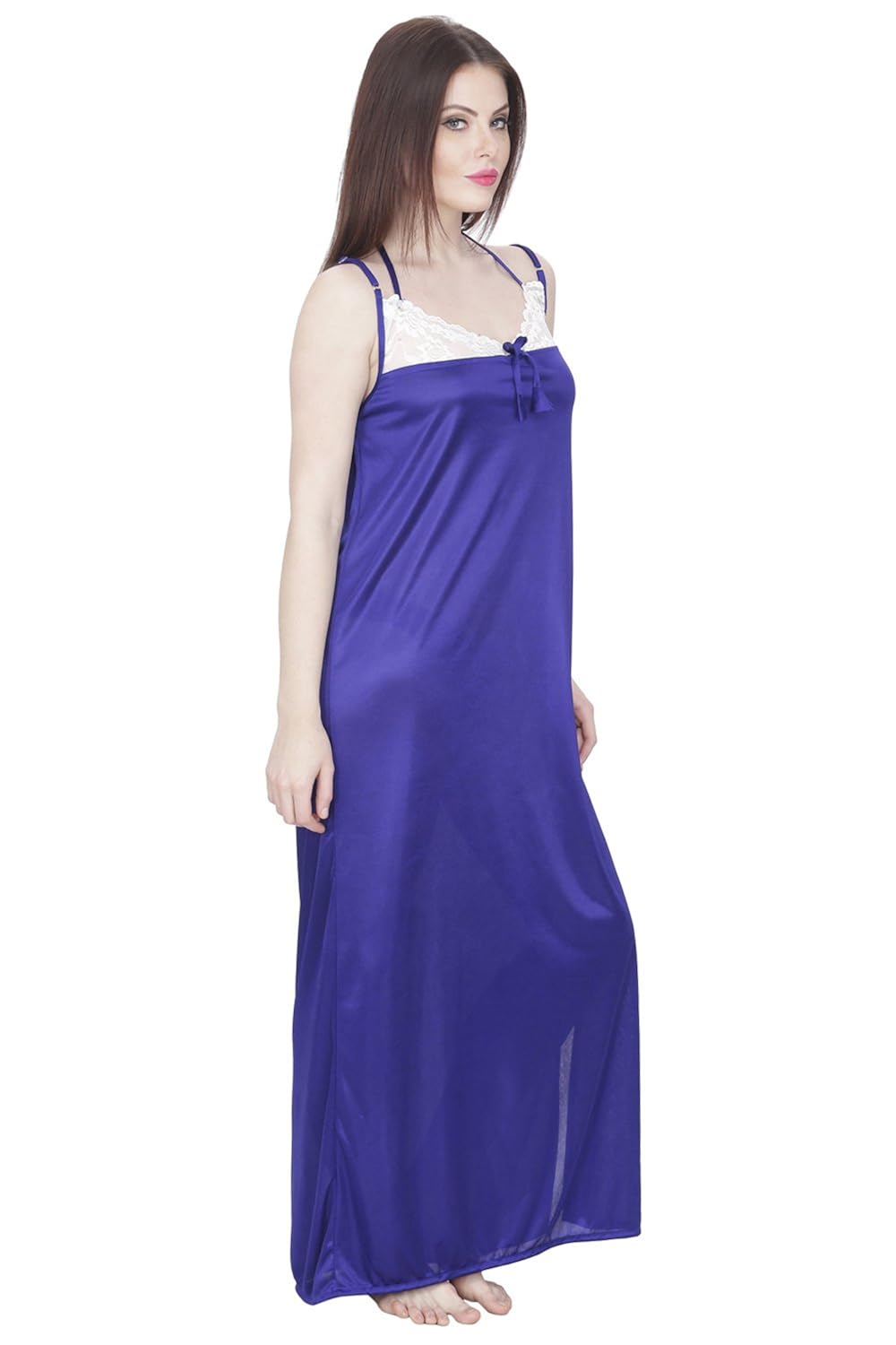 secret wish women's satin nighty (black, free size)