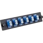 Duogalia 6 Duplex LC/UPC Fiber Patch Panel with Duplex Singlemode Blue LC Adapters, 12 Fiber Ports