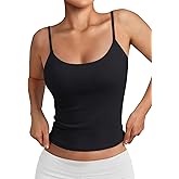 Trendy Queen Double Lined Tops for Women Adjustable Camisole Summer Teens Cute Going Out Spaghetti Strap Crop Tank Tops