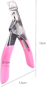 TRIXES Pink Nail Clippers for False Acrylic Gel Nails Tip Cutter Trimmer view 3