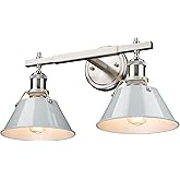Golden Lighting Orwell 2-Light Vanity Light in Pewter and Dusky Blue