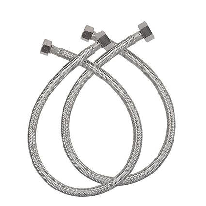 ALTON 2 Pcs Connection Pipe, 304 Grade Stainless Steel, Female Straight Thread Faucet Hose Replacement 1/2 Inch