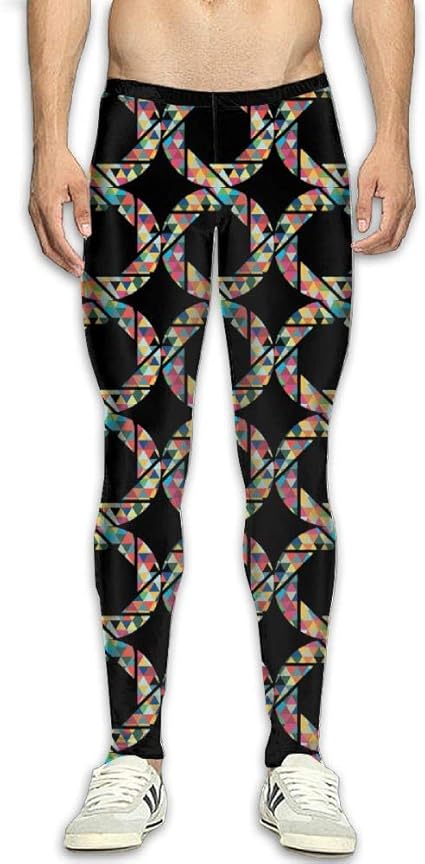 mens patterned running tights