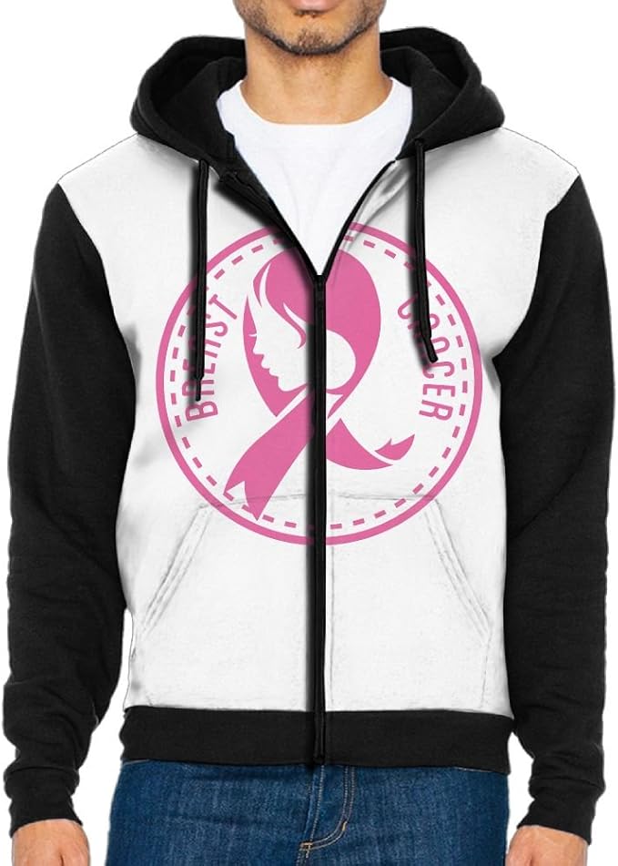 Breast Cancer Awareness Zipper Hoodies Jacket Men's Sweatshirt Pullover at Amazon Menâs Clothing 