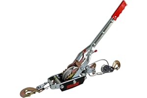 Bigorenda Come Along Winch Heavy Duty,5T(11000LB) Pulling Capacity,Ratchet Power Puller Tool with Dual Gears,12FT Steel Cable,3 Hooks Hand Winch Cable,Automotive Hoist Cable Puller for Vehicle Rescue