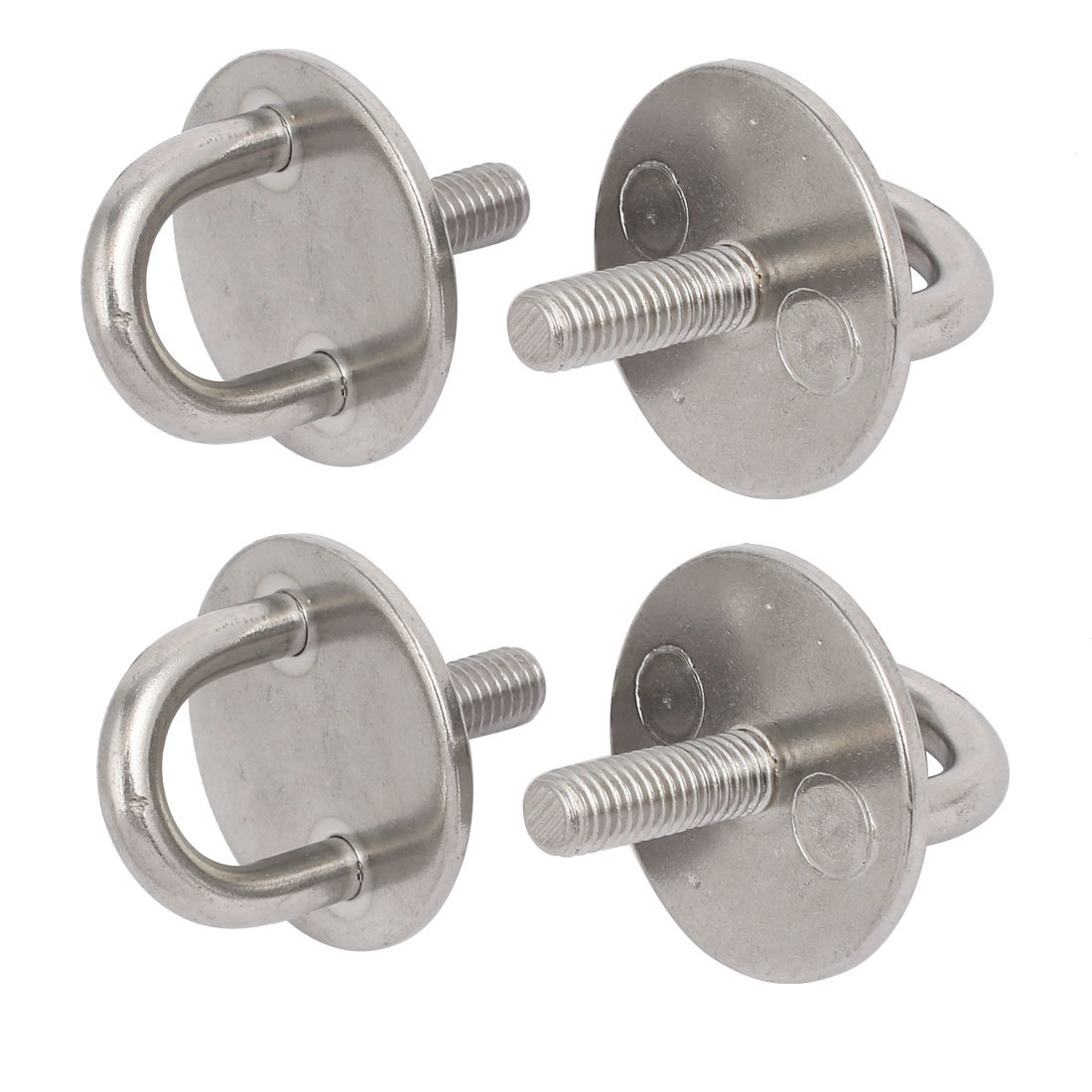 sourcing map 4pcs 304 Stainless Steel M8 Thread Round Sail Shade Pad Eye Plate