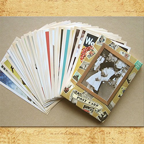 Fancyoung 32 PCS 1 Set Vintage Retro Old Travel Sights Landscape Postcard Greeting Cards Souvenir Gifts for Worth Collecting (World War II)