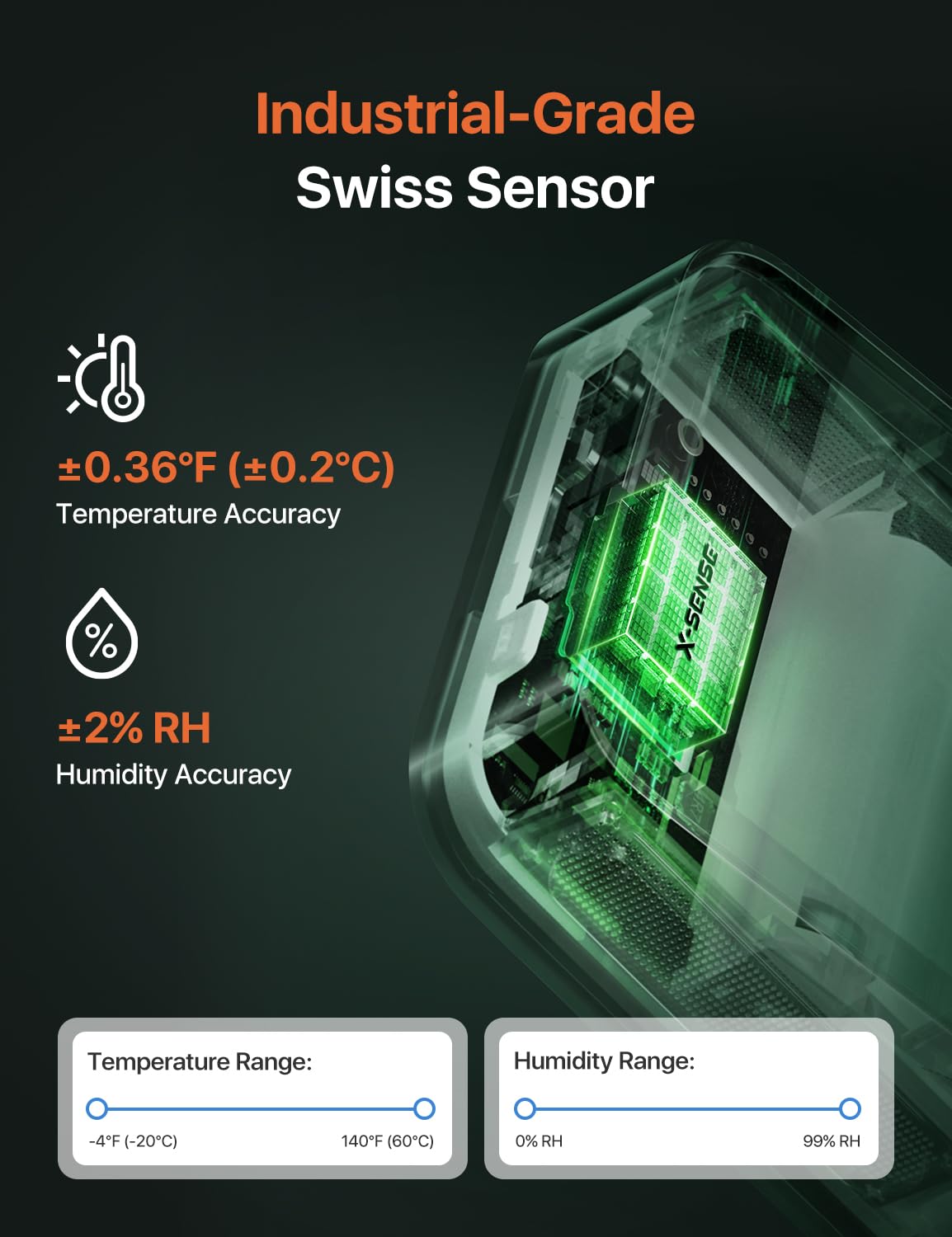 X-Sense WiFi Hygrometer Indoor Humidity with SBS50 Base Station, Smart Hygrometer Thermometer with App Notification, Temperature Sensor for Room Temperature Monitoring, 3 Sensors & 1 Base Station