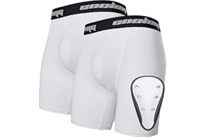 COOLOMG 2-Pack Boys Baseball Shorts with Athletic Cup - Youth Baseball Under Shorts for Football Lacrosse