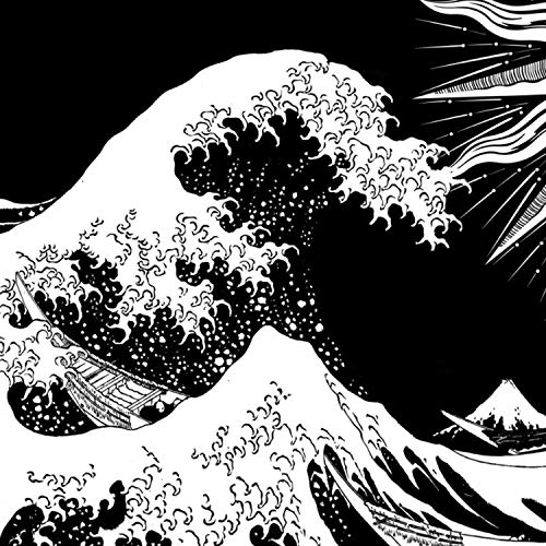 Sun and Wave Tapestry Black and White Tapestry Wall Hanging for Home