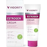 Estrogen Cream For Women, Natural Bioidentical, Hot Flashes Menopause Relief, Estrogen Cream With Wild Yam, Menstrual Cycle &amp; Body Balance Support, Helps Reduce Hot Flashes, Paraben-Free, Vegan, 3-Month Supply(4 Oz)