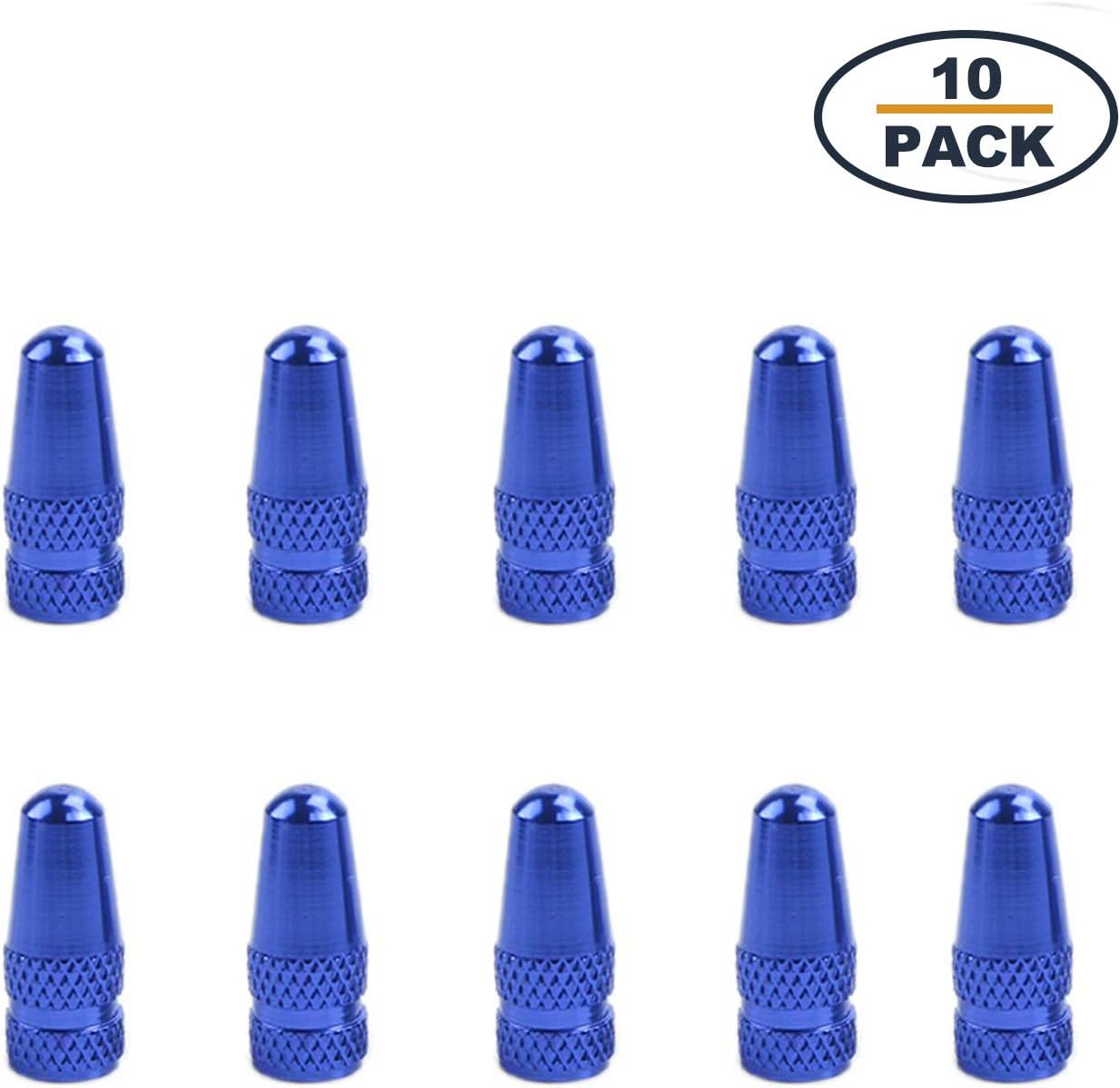 GODESON Bule Presta Tyre Valve Cap Durable for Bike Road Racing Colored Silver Presta Valve Caps Dust Covers Pack of 10pcs …