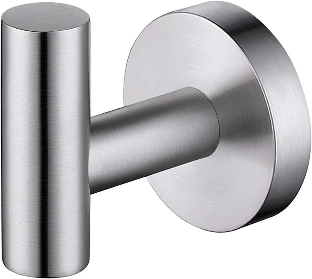 KES Towel Hook Adhesive Robe Hook Drill-Free Heavy Duty Coat Hook Wall Mount for Bathroom Kitchen Garage SUS 304 Stainless Steel Brushed Finish, A2164DG-2 - - 
