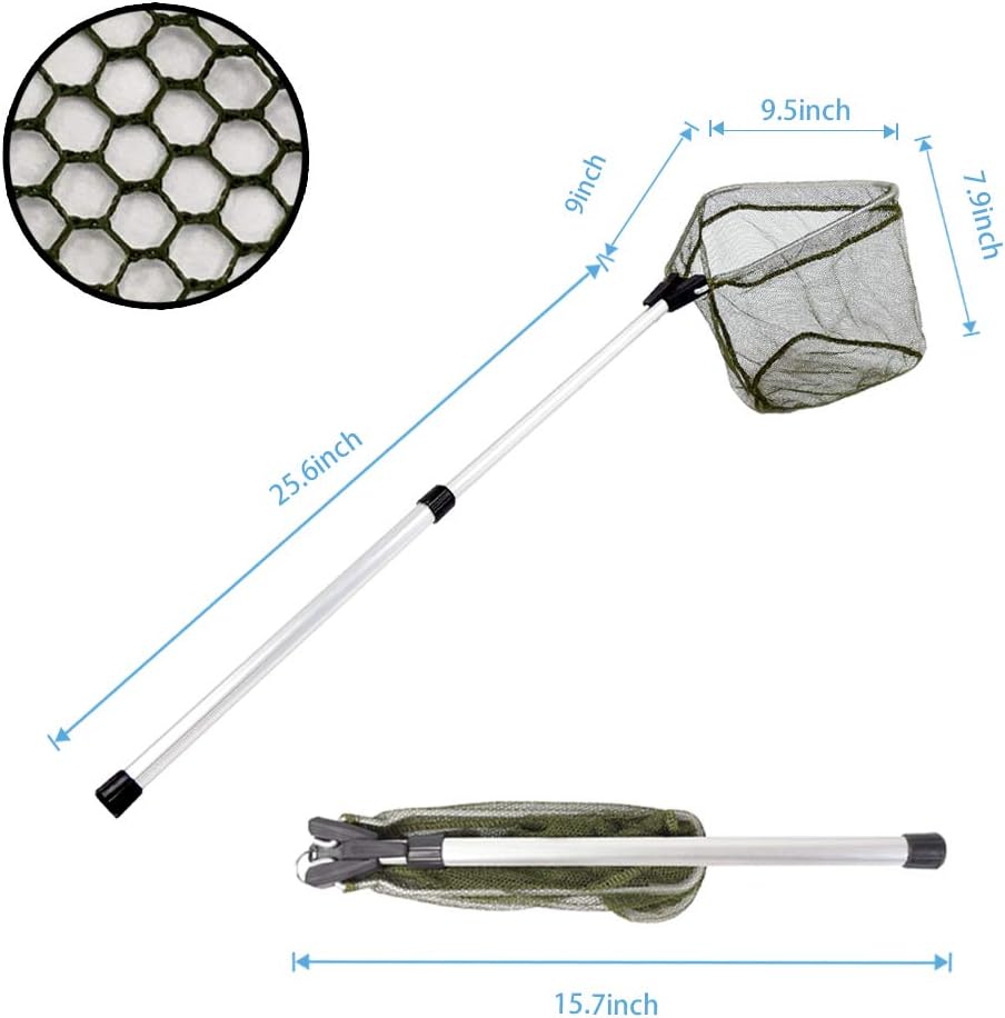 YVLEEN Kids Fishing Net for Lakes - Minnow Nets for Kids - Aluminum Collapsible Telescopic Fishing Pole handle and Nylon Mesh Small fishing net - Butterfly Nets for Kids Outdoor Playing : Sports & Outdoors