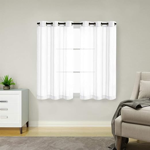 Amazon Com Kitchen Tier Curtains 45 Inch White Striped Cafe