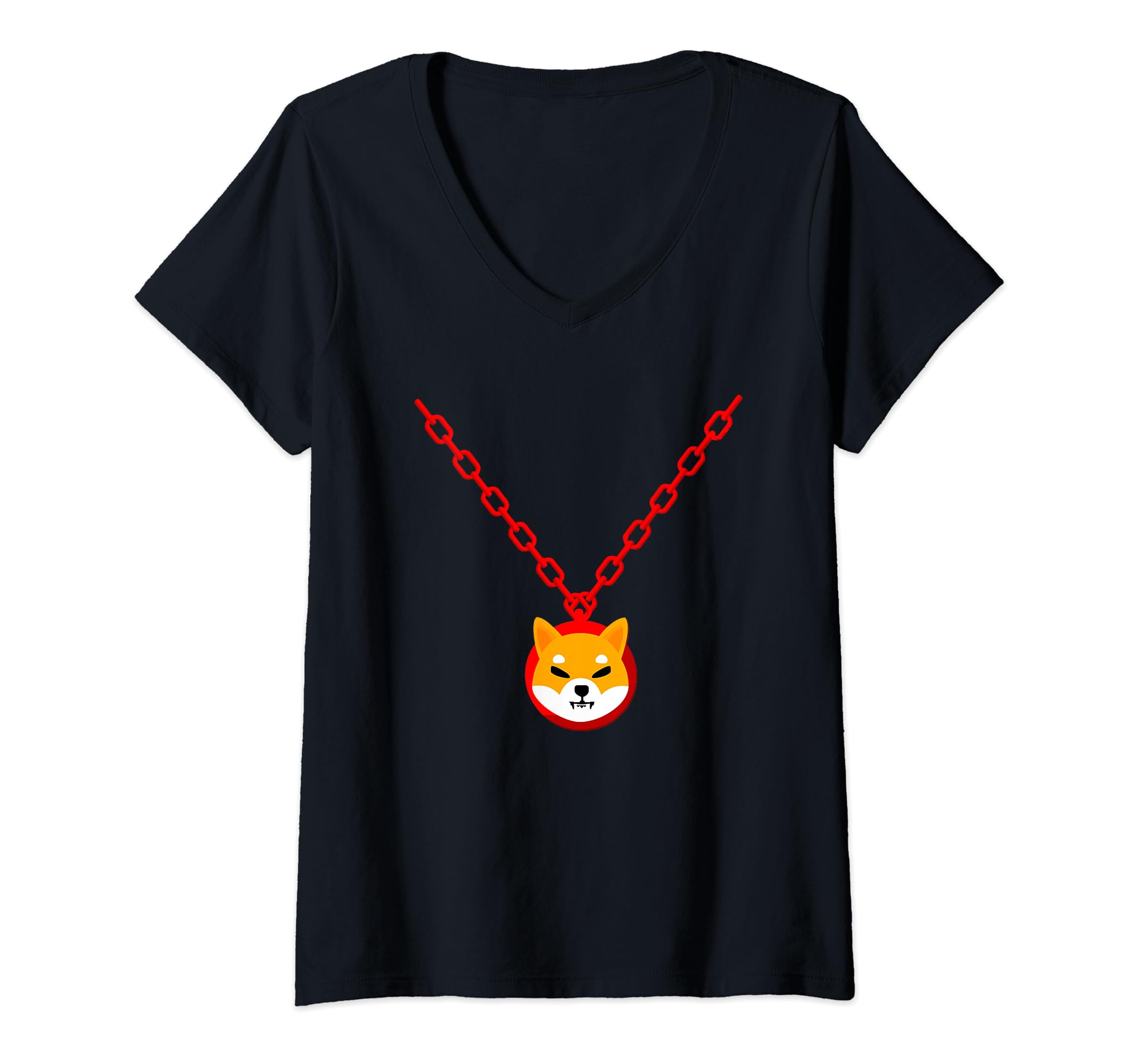 Womens Shiba Inu Coin Blockchain Cryptocurrency Digital Coin HODL V-Neck T-Shirt