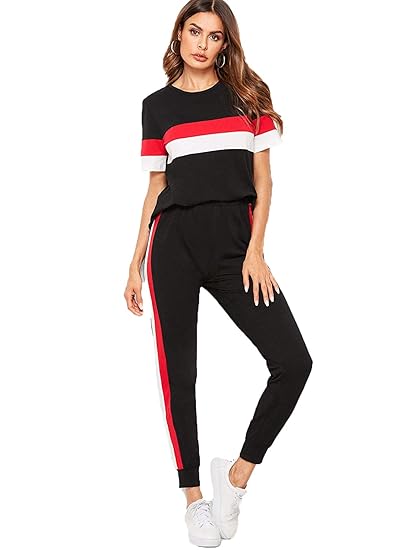 womens red tracksuit set