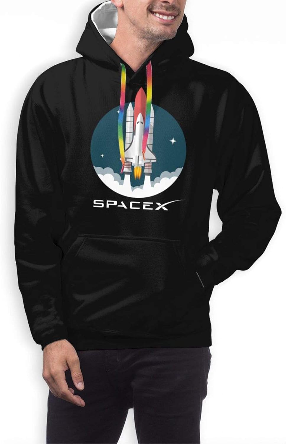 NKY Spacex Hoodie Bright Pattern Men Sweatshirt Performance Pullover