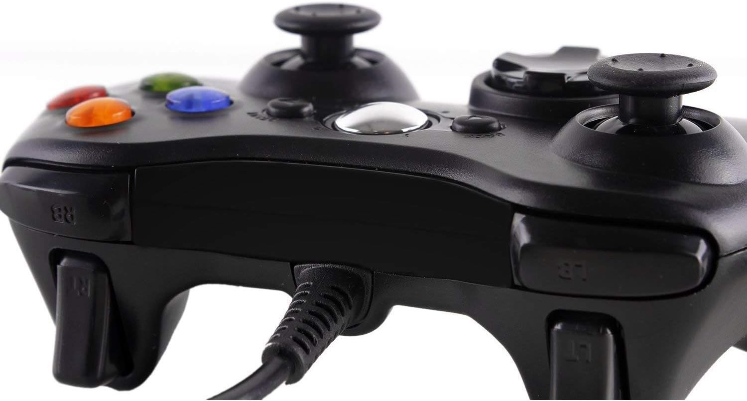 Funcilit Xbox 360 Wired Controller for Windows & Xbox 360 Console Black: Computers & Accessories