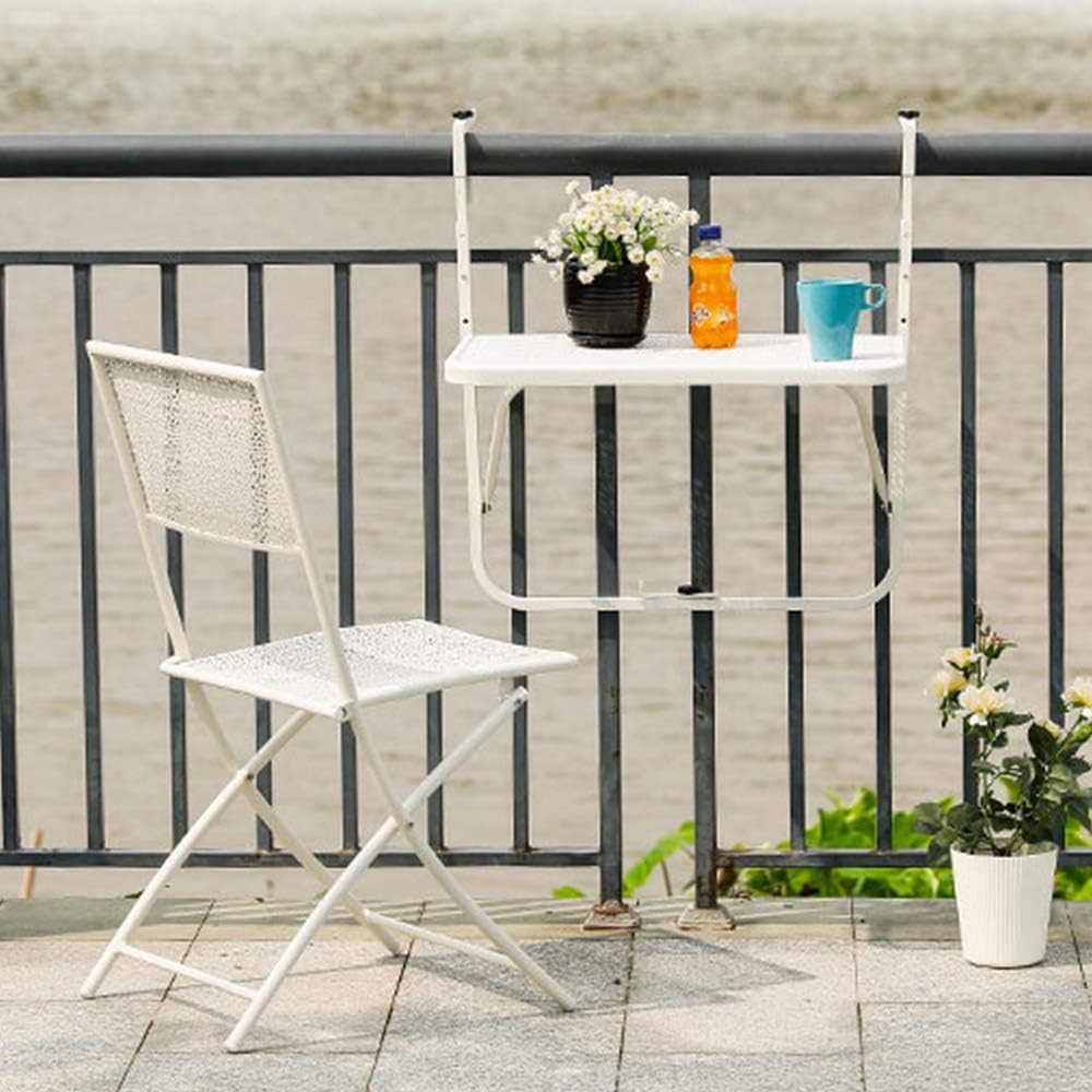 Tavolino Da Balcone Pieghevole Relaxdays - Acciaio, 74x59x59 Cm, Antracite - Foto 7