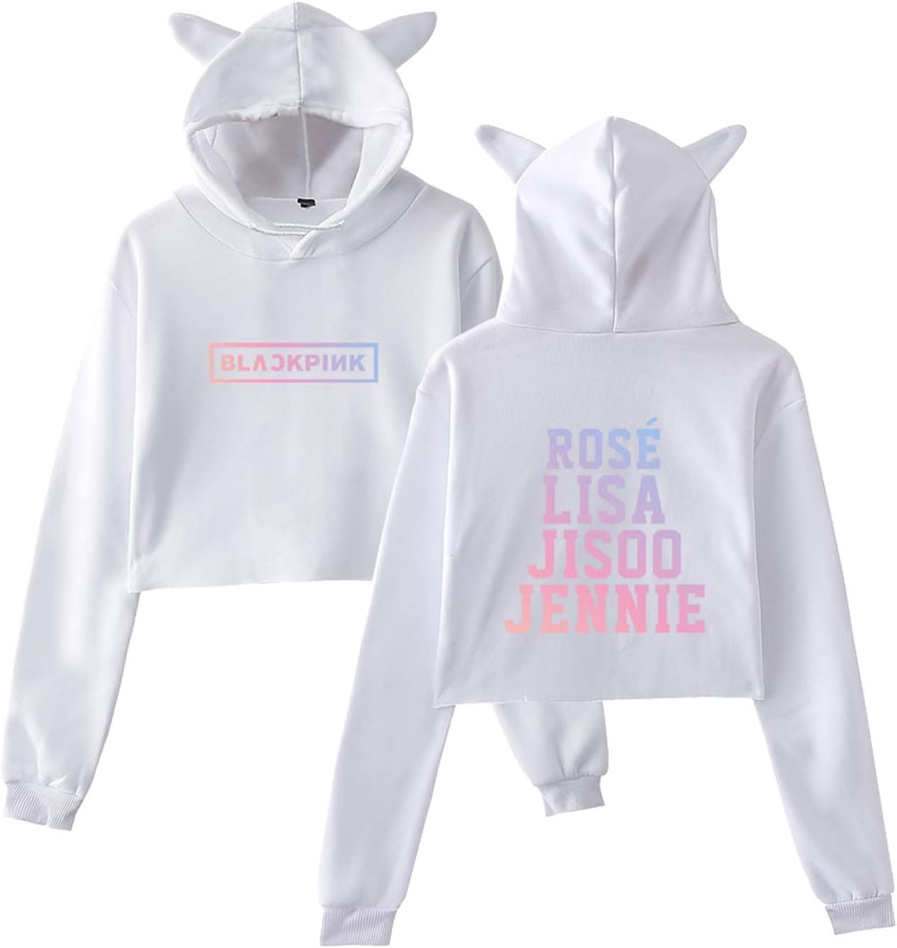 Xllife Kpop Blackpink Hoodie Crop Tops Lisa Rose Jisoo Jennie Sweater Jacket