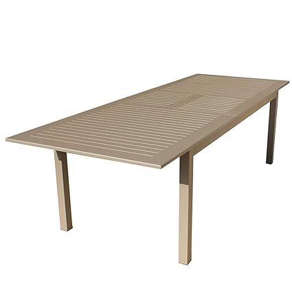 Milo Srl Tavolo Tavoli Sedia Sedie Per Esterno Da Giardino Allungabile In Alluminio Cuba Taupè Tavolo Allungabile 220280 X 100 Cm