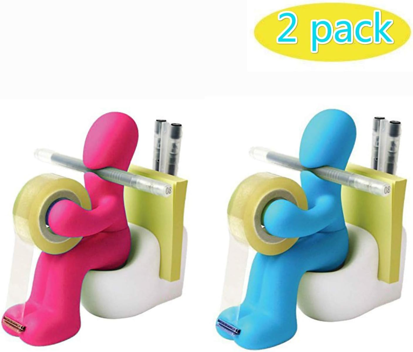 Tape Dispenser 2 sets for Office, Home or School Fun Novelty Desk