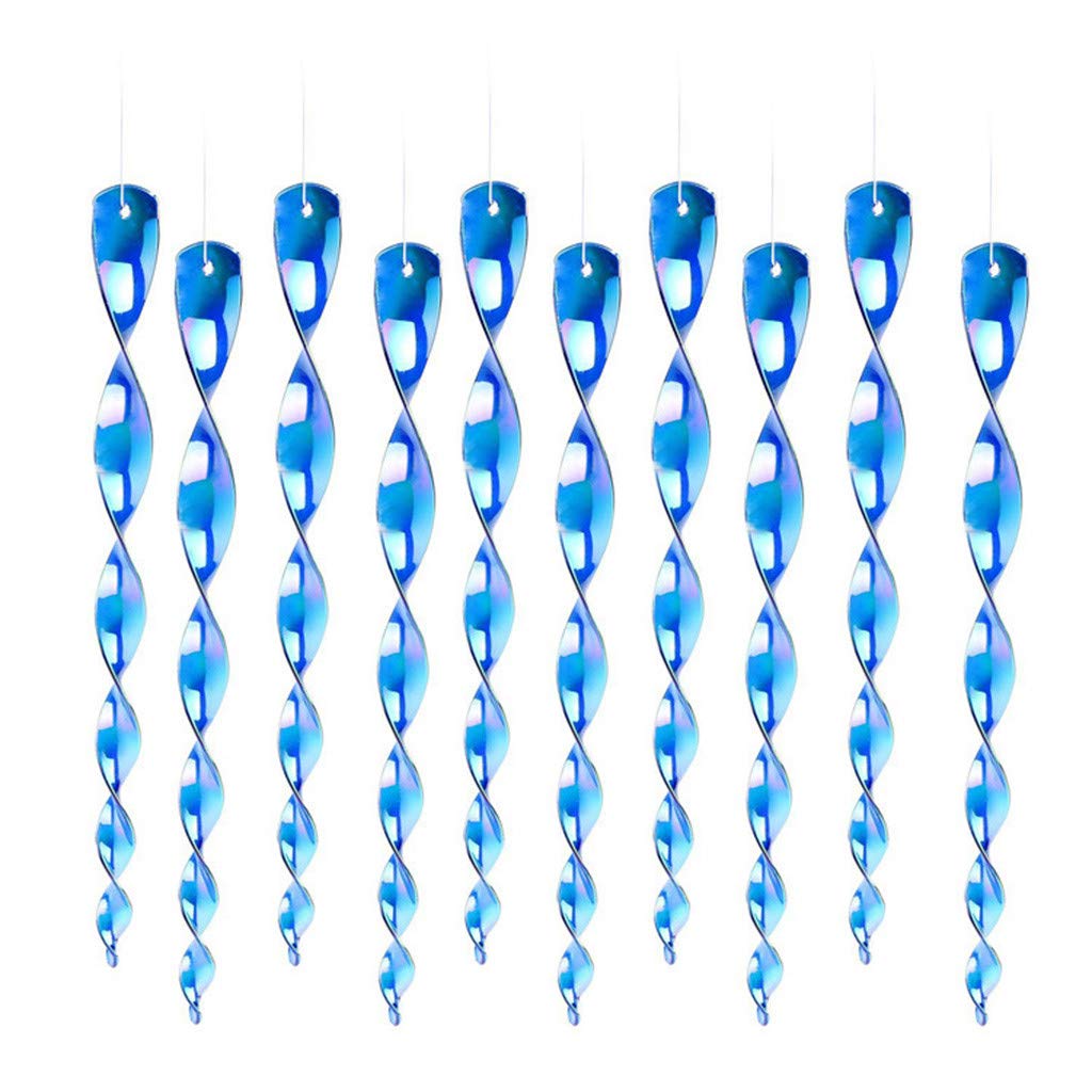 Bird Repellent Wind Twisting Scare Rods Reflective Ornamental Spiral Deterrent
