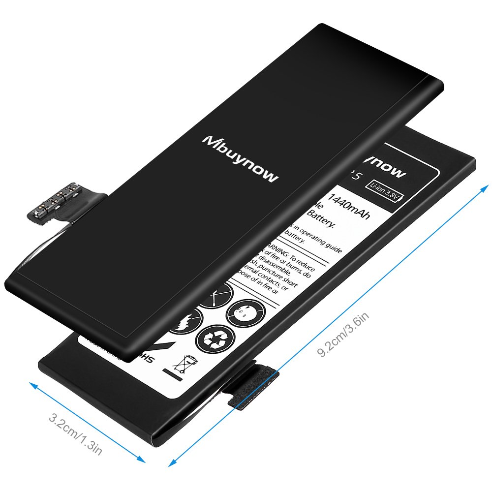 Mbuynow iPhone 5 Battery Replacement, Complete Repair Kit with Tools and Instructions High Capacity (1440mAh) New 0 Cycle