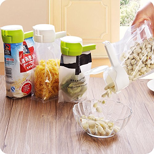 Food Clips Bag Sealing Clips with Discharge Nozzle Plastic Bag Moisture Sealing Clamp Food Saver Kitchen Snack Tool 3pcs