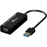 USB Network Adapter, Rankie SuperSpeed USB 3.0 to 10/100/1000 Mbps RJ45 Gigabit Ethernet Network Adapter (Black)