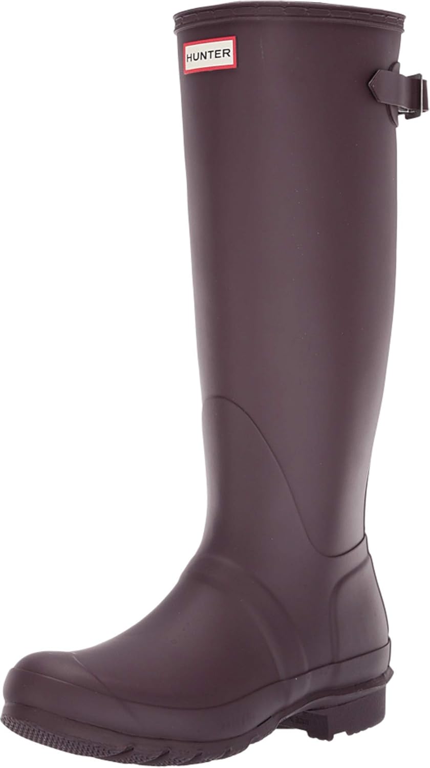 hunter rain boots black grape