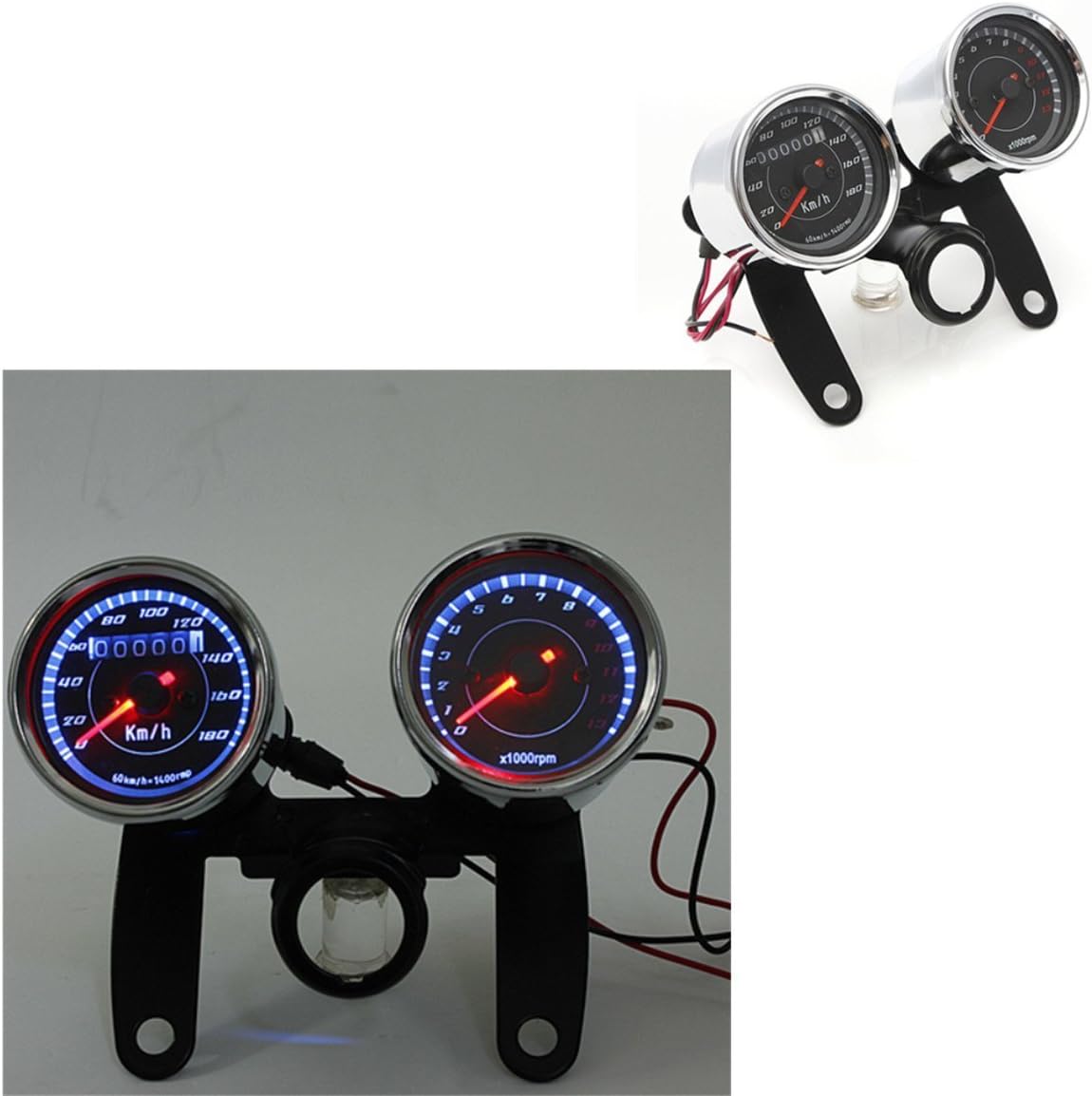 Amazon.com: DLLL Universal Motorcycle LED 12V Dual Odometer Speedometer