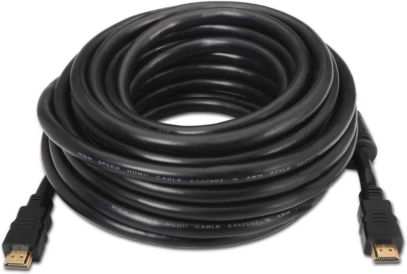 AISENS A119-0102 - High Speed HDMI Cable with Ferrite HEC (10 m, for Monitor and TV Full HD) Black, 10m - Image 3