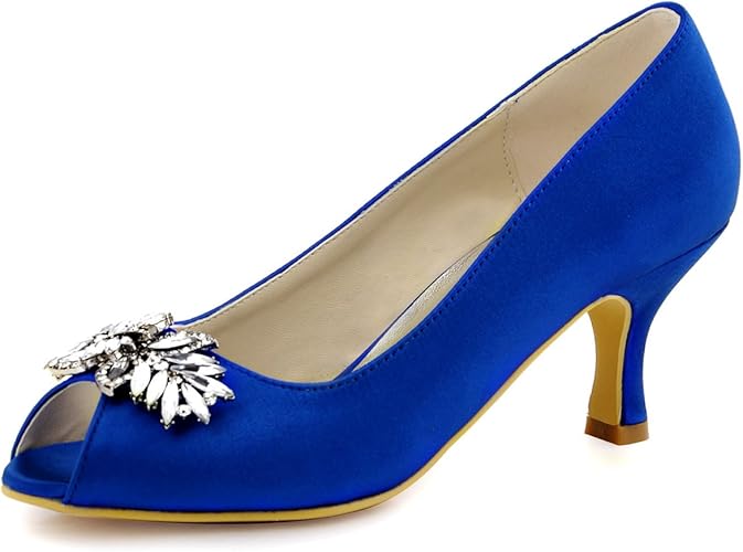 blue court shoes mid heel