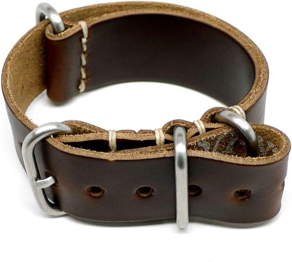 Da LucaMilitary Watch Strap - Brown Chromexcel (Matte Buckle) : 26mm