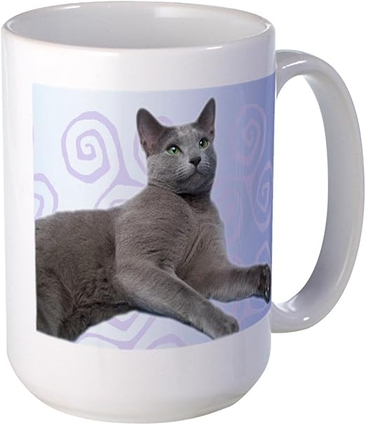 Amazon Com Cafepress Russian Blue Cat Large Mug Mugs Coffee Mug