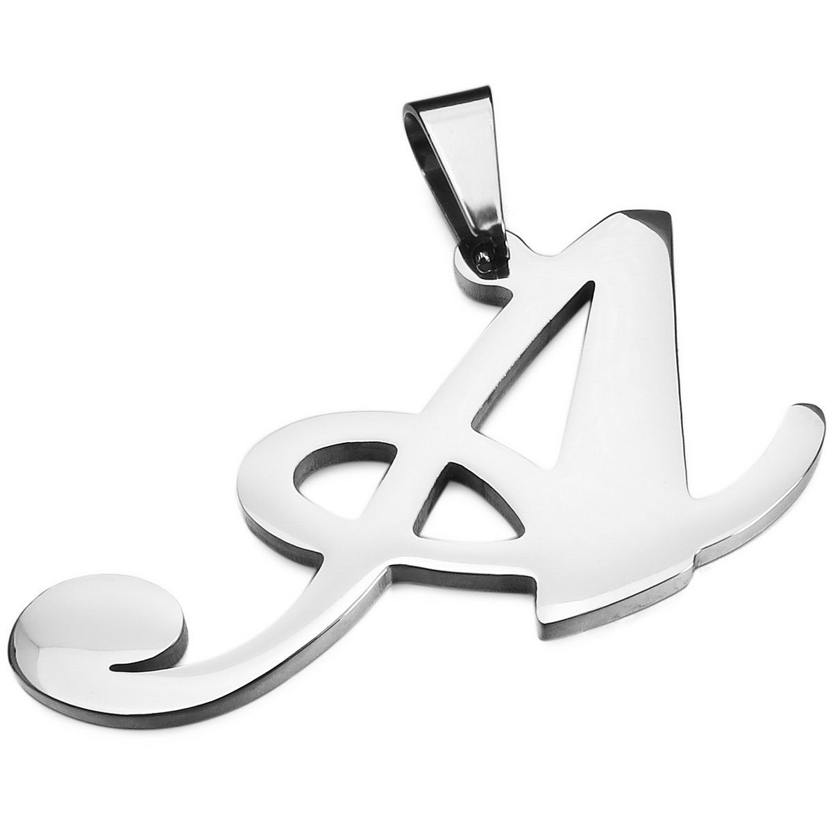 Munkimix Edelstahl Anhänger Halskette Alphabet Buchstabe - 