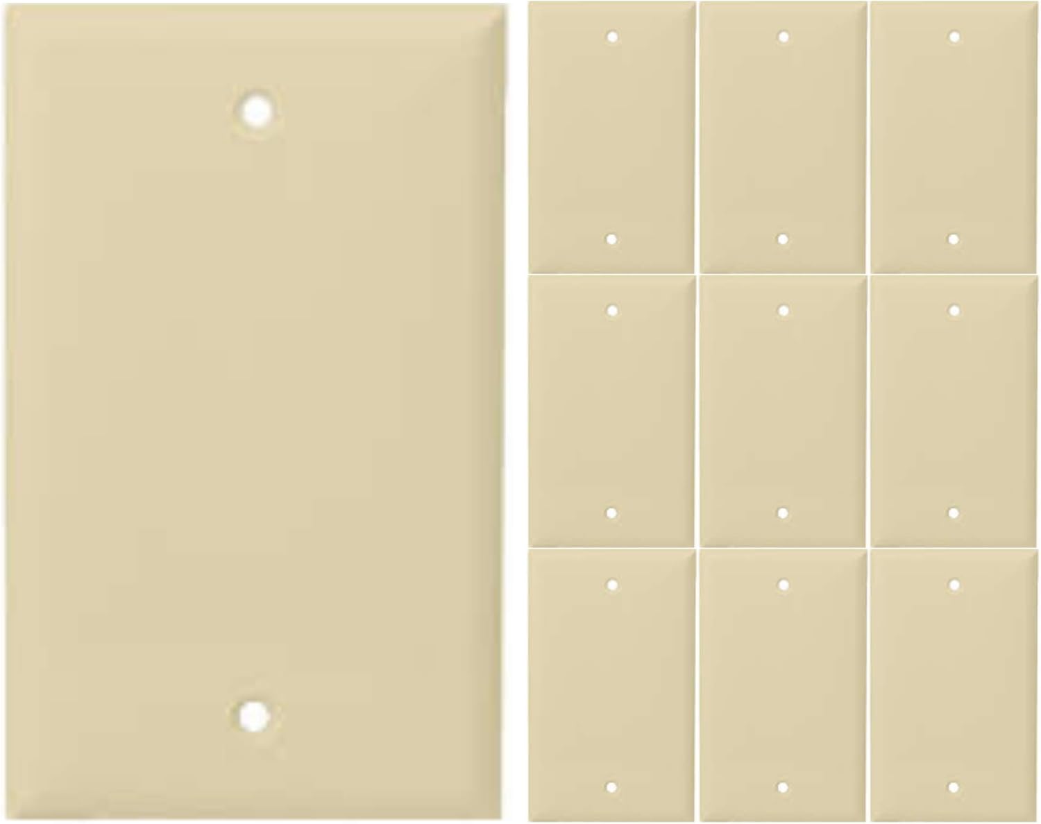 Blank Wall Plate Cover, 1 Gang Faceplate, Thermoplastic/Nylon Outlet