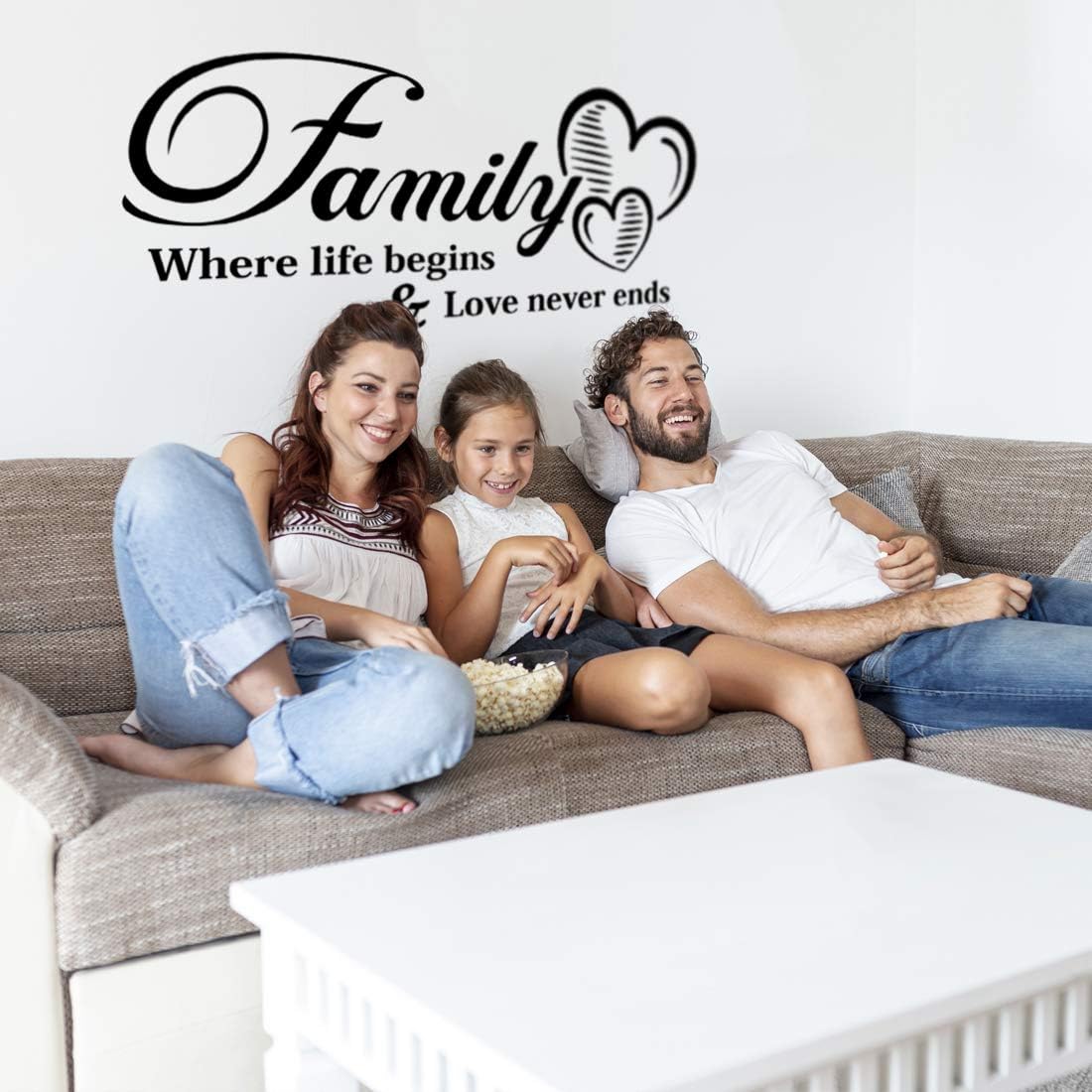 Family Where Life Begins Love Never Ends Wall Quote Sticker Motivational Living Room Decal Art Kitchen Stickers Bedroom Decor Quotes Tree Decoration Kid Photo Office Decals Vinyl Picture Home Mural - Image 3