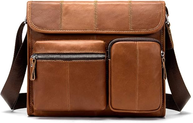 Amazon Jaykon Design ショルダーバッグ 本革 牛革 メッセンジャーバッグ メンズバッグ 斜め掛け カジュアル 通学 通勤 アウトドア Jaykon Design ショルダーバッグ