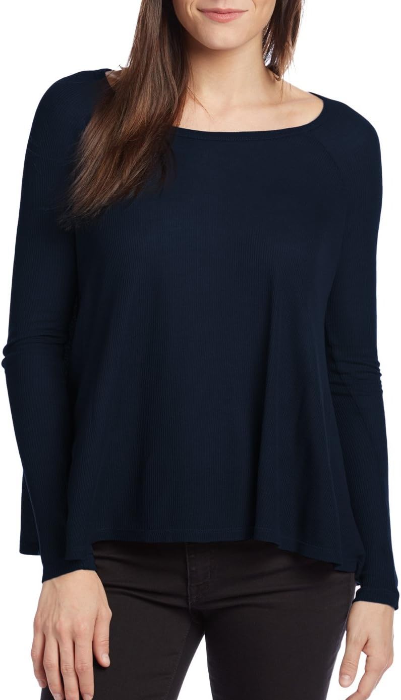 Fresh Laundry Thermal L/S Round Nk Swing Top (Small, Navy)