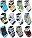 Deluxe Anti Non No Skid Slip Slippery Crew Socks With Grips For Baby Toddler Kids Boys (1-3 Years, 12 pair/assorted)